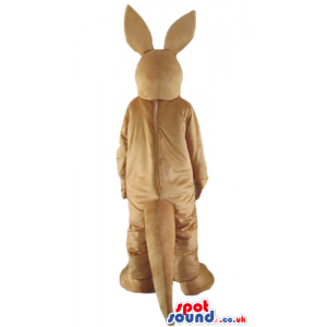 Serious brown and white rabbit with long ears - Custom Mascots