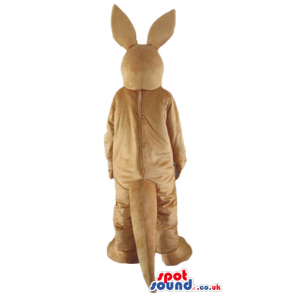 Serious brown and white rabbit with long ears - Custom Mascots