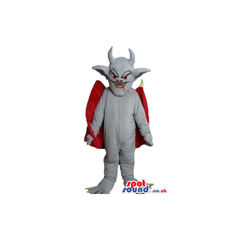 White fierceful monster with horns wearing a red cape - Custom