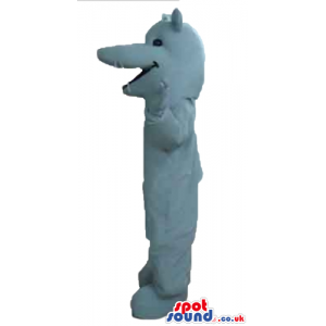 Grey dog with a long moustache - Custom Mascots