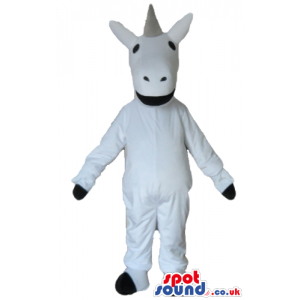 White unicorn with a grey horn - Custom Mascots