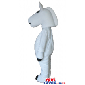 White unicorn with a grey horn - Custom Mascots
