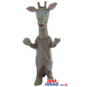 Beige giraffe with big wide eyes - Custom Mascots