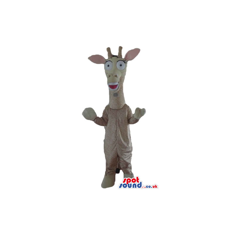 Beige giraffe with big wide eyes - Custom Mascots