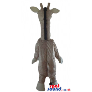 Beige giraffe with big wide eyes - Custom Mascots