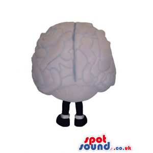 Unusual and impressive white brain mascot with black shoes -