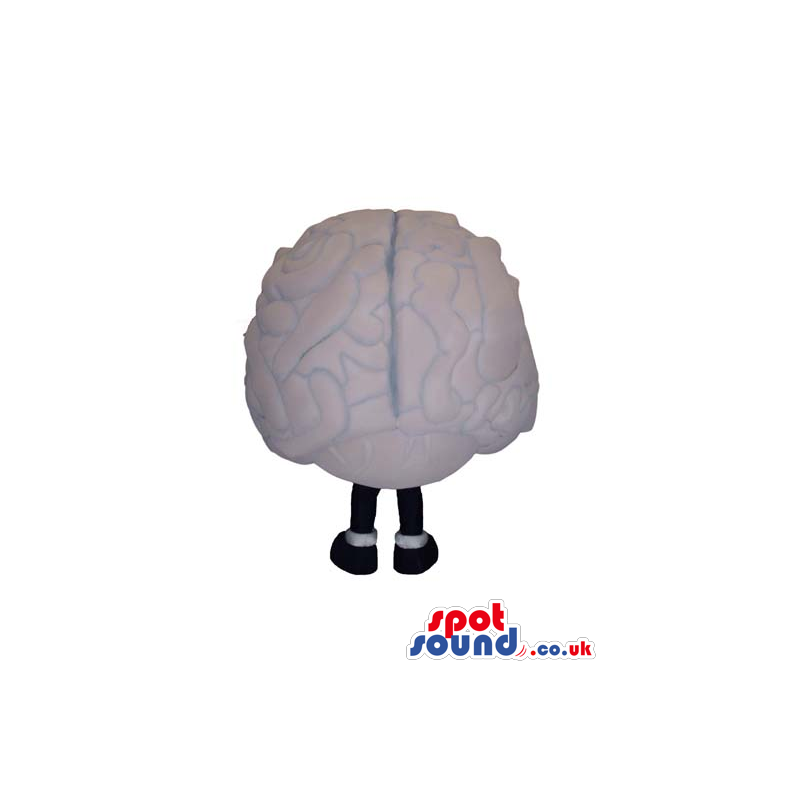 Unusual and impressive white brain mascot with black shoes -