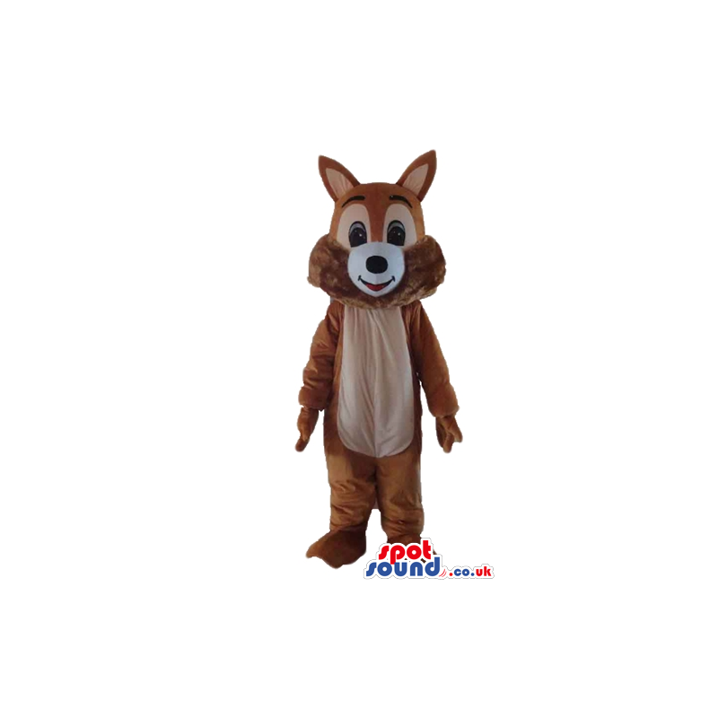 Smiling brown squirrel with big black eyes - Custom Mascots