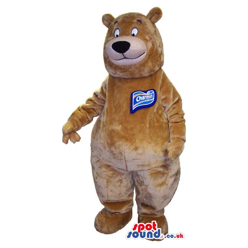 Friendly and cuddly bear mascot with cute smile and innocent