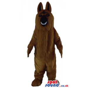 Brown dog with a black nose - Custom Mascots