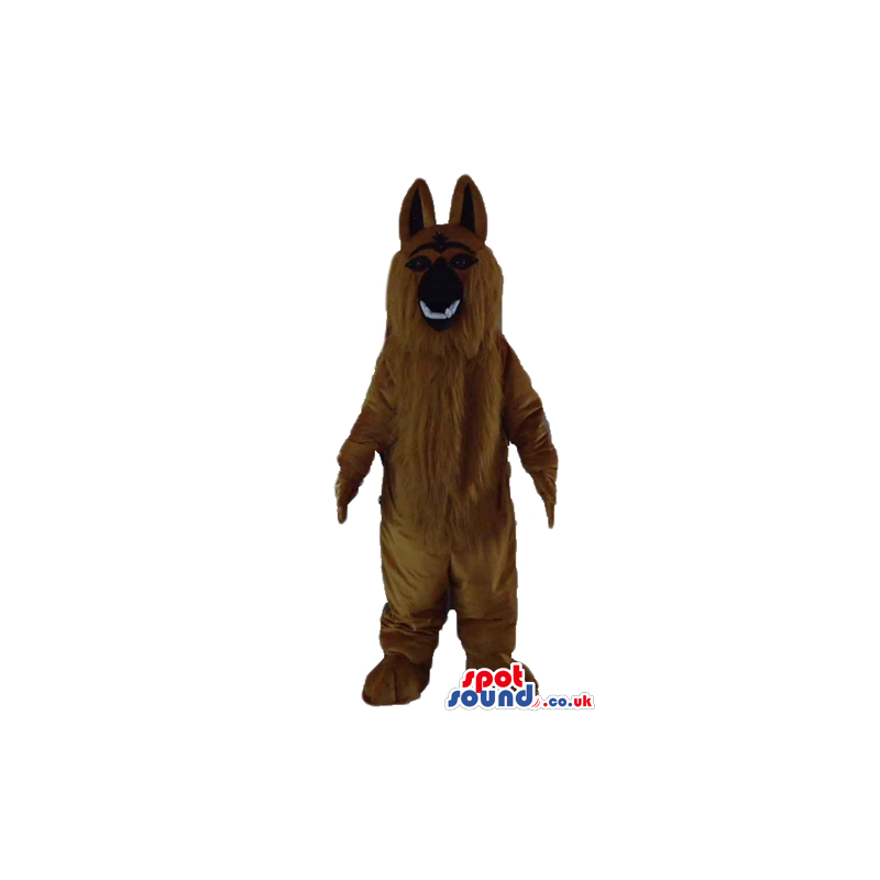 Brown dog with a black nose - Custom Mascots