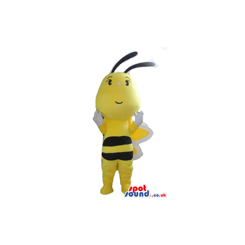Bee with a large head and yellow and white wings - Custom