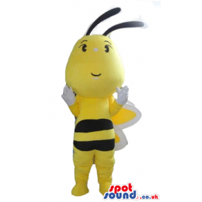 Bee with a large head and yellow and white wings - Custom