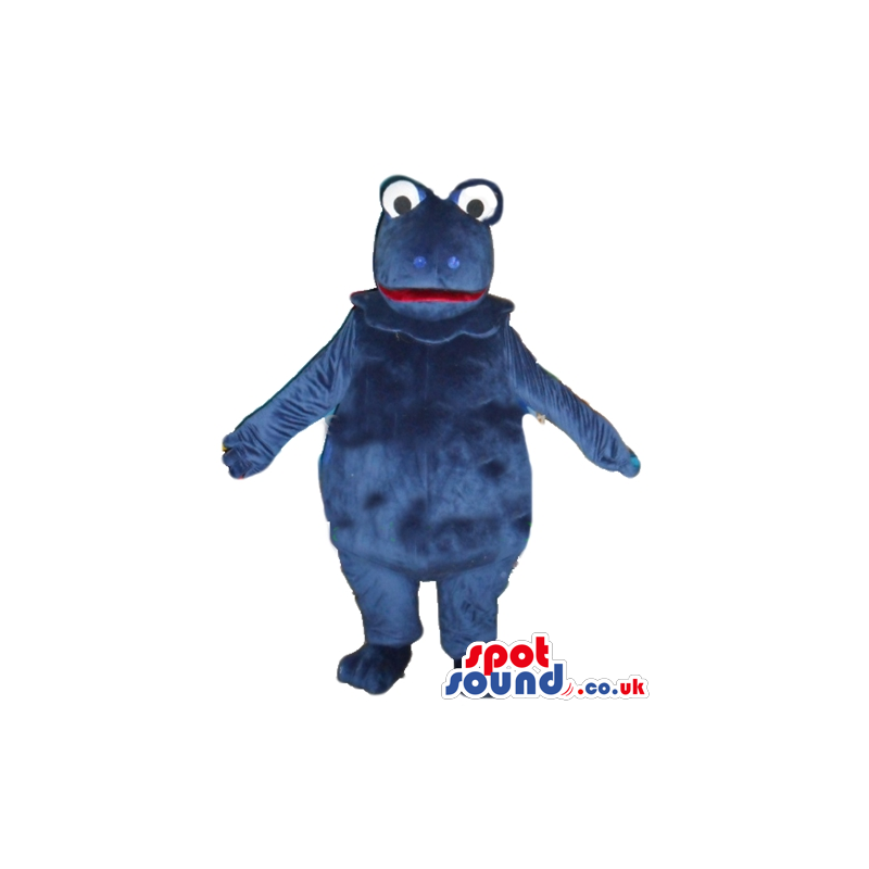 Fat blue frog with big eyes - Custom Mascots