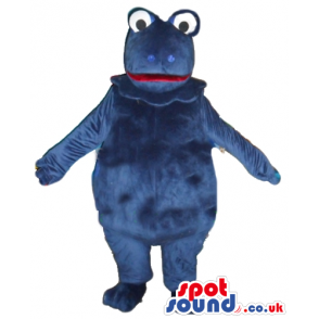 Fat blue frog with big eyes - Custom Mascots