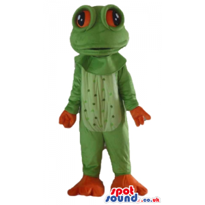 Green frog with big red eyes and orange hands and feet - Custom