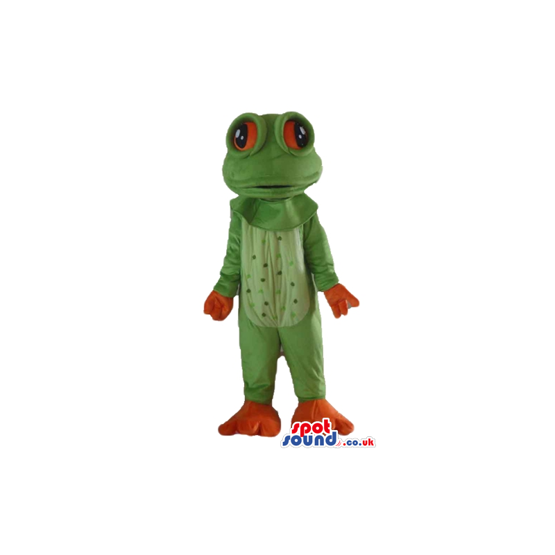 Green frog with big red eyes and orange hands and feet - Custom