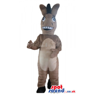 Beige donkey with black hair and big eyes - Custom Mascots