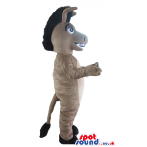 Beige donkey with black hair and big eyes - Custom Mascots
