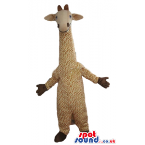 Beige giraffe with brown hands and feet - Custom Mascots