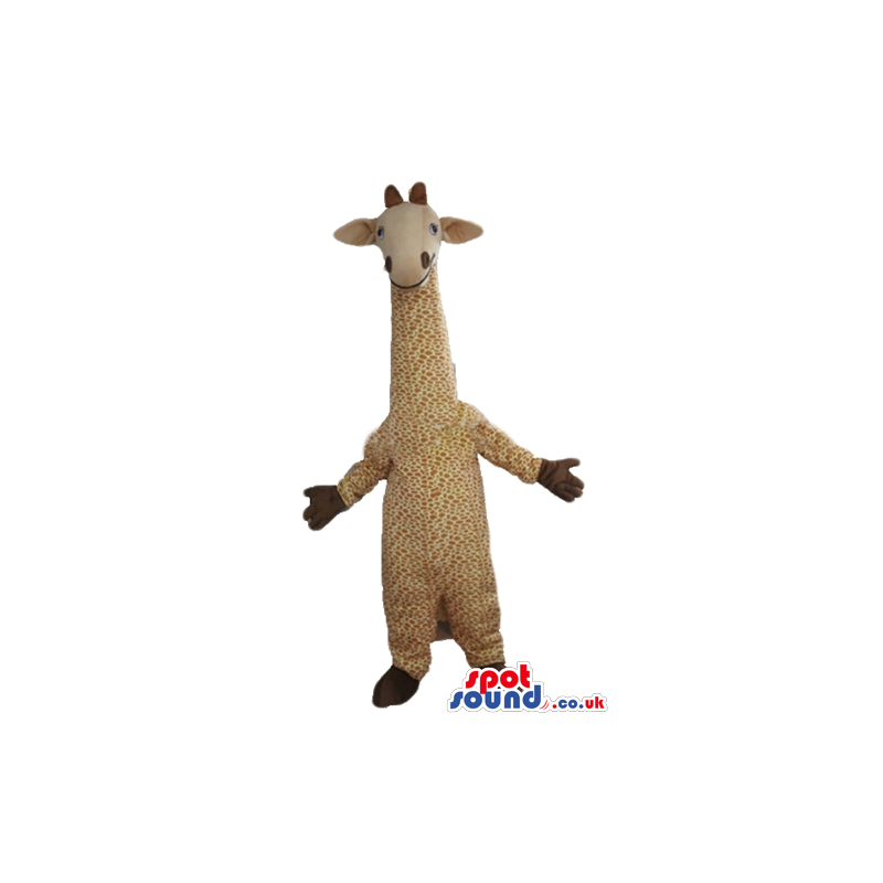 Beige giraffe with brown hands and feet - Custom Mascots