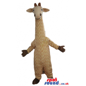 Beige giraffe with brown hands and feet - Custom Mascots