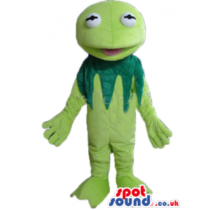 Green frog with a dark green collar - Custom Mascots