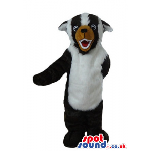Black and white moffet with a brown nose - Custom Mascots
