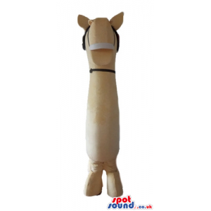 Smiling real-looking beige horse - Custom Mascots