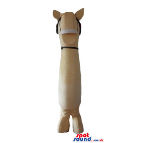 Smiling real-looking beige horse - Custom Mascots