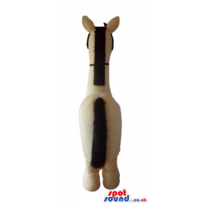 Smiling real-looking beige horse - Custom Mascots