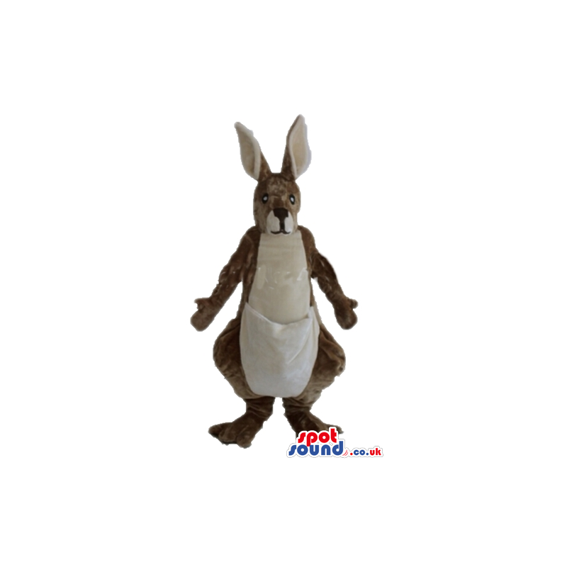 Brown kangaroo with a white belly - Custom Mascots