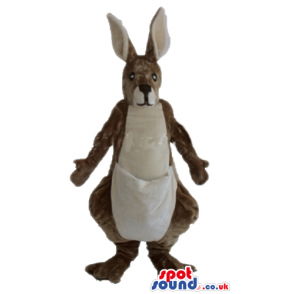 Brown kangaroo with a white belly - Custom Mascots