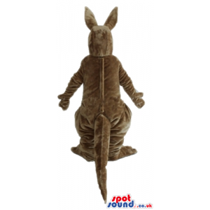 Brown kangaroo with a white belly - Custom Mascots