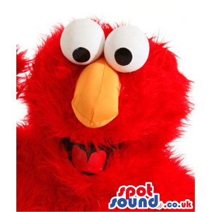 The red shaggy muppet mascot with tongue hanging out - Custom