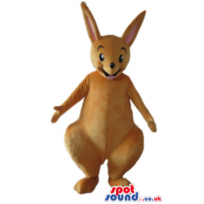 Smiling beige kangaroo with long ears - Custom Mascots