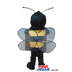 Bee with black arms and legs with white wings - Custom Mascots