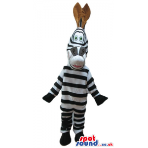 Zebra with big eyes and long brown ears - Custom Mascots