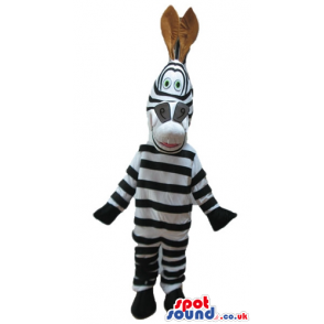 Zebra with big eyes and long brown ears - Custom Mascots