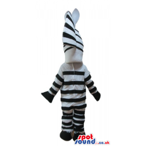 Zebra with big eyes and long brown ears - Custom Mascots