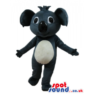 Dark grey koala with a white belly and big eyes - Custom Mascots