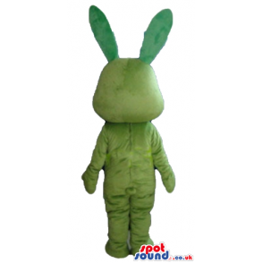 Green rabbit with two teeth and small eyes - Custom Mascots