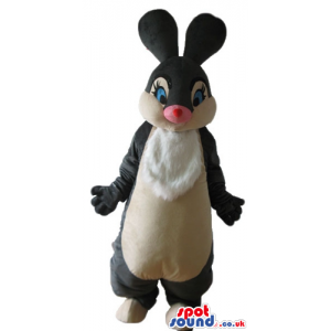 Grey and white rabbit with a pink nose and blue eyes - Custom