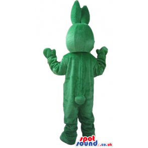 Green and white rabbit with black eyes - Custom Mascots