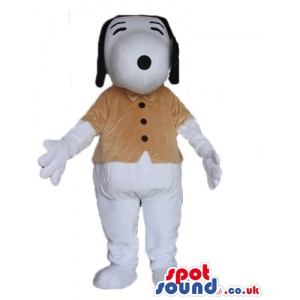Snoopy dog wearing a beige shirt - Custom Mascots