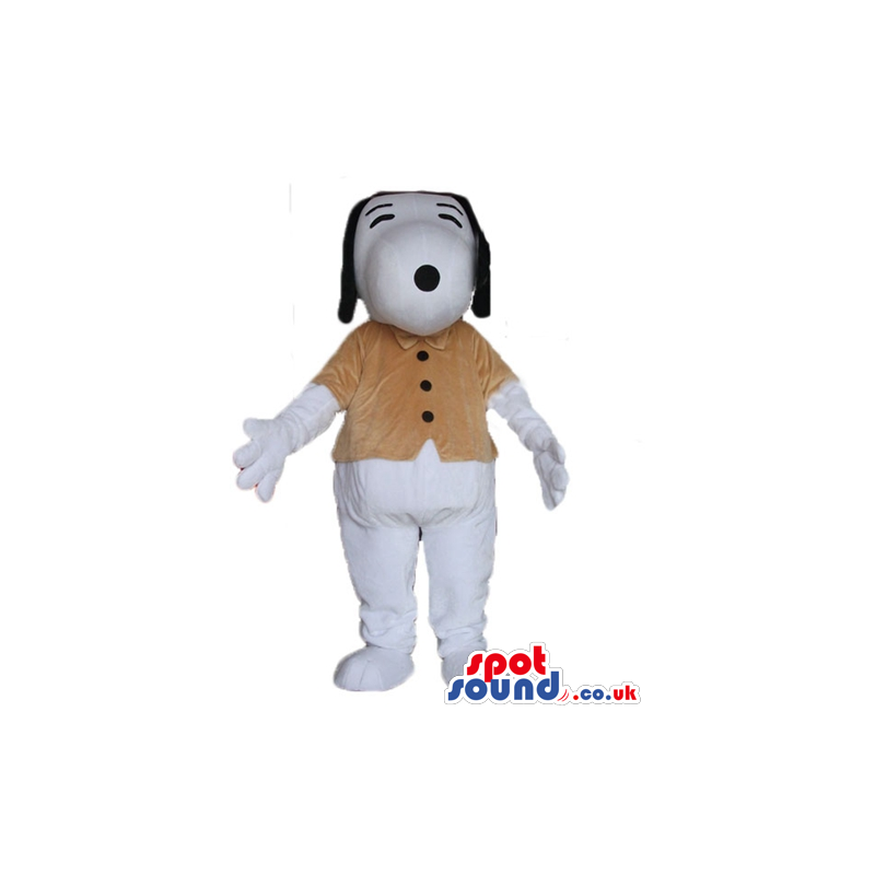 Snoopy dog wearing a beige shirt - Custom Mascots