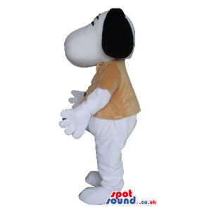 Snoopy dog wearing a beige shirt - Custom Mascots