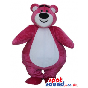 Fat pink bear with a white belly and face - Custom Mascots