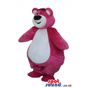 Fat pink bear with a white belly and face - Custom Mascots