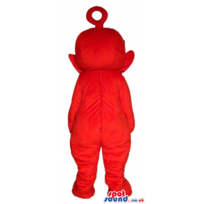 Red teletubby with a silver square on the belly - Custom Mascots